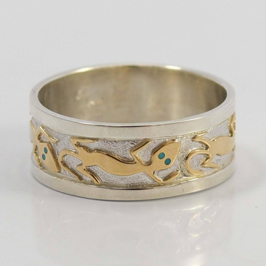 Gold and Silver Lizard Ring by Robert Taylor - Garland's