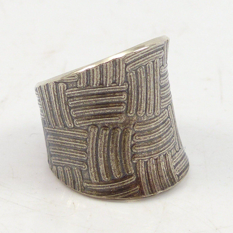 Stamped Silver Ring by Bryan Joe - Garland&