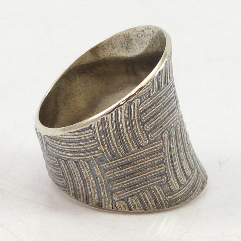 Stamped Silver Ring by Bryan Joe - Garland&