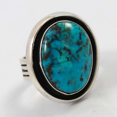 Kingman Turquoise Ring by Marian Nez - Garland's