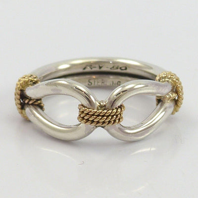 Gold on Silver Horse Whisper Ring by Steve Arviso - Garland's