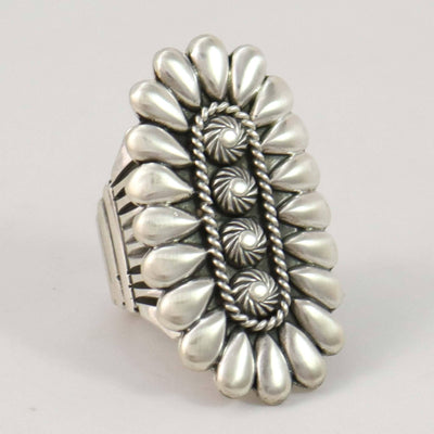 Stamped Silver Ring by Thomas Jim - Garland's