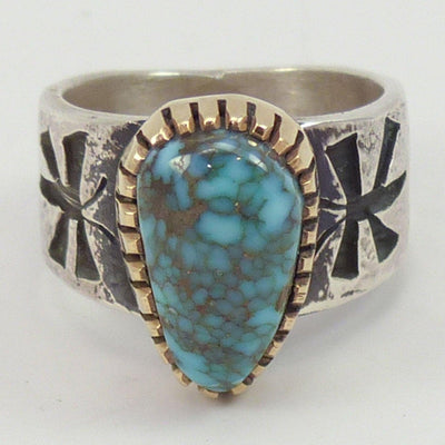Candelaria Turquoise Ring by Kee Yazzie - Garland's