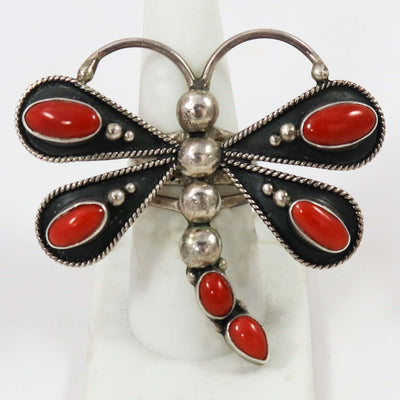 1970s Coral Dragonfly Ring by Vintage Collection - Garland's