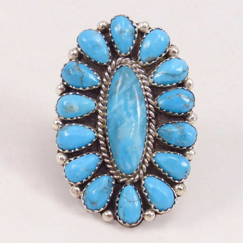 Turquoise Cluster Ring by Fannie Begay - Garland&