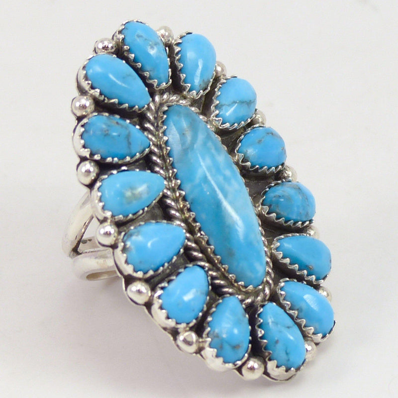Turquoise Cluster Ring by Fannie Begay - Garland&