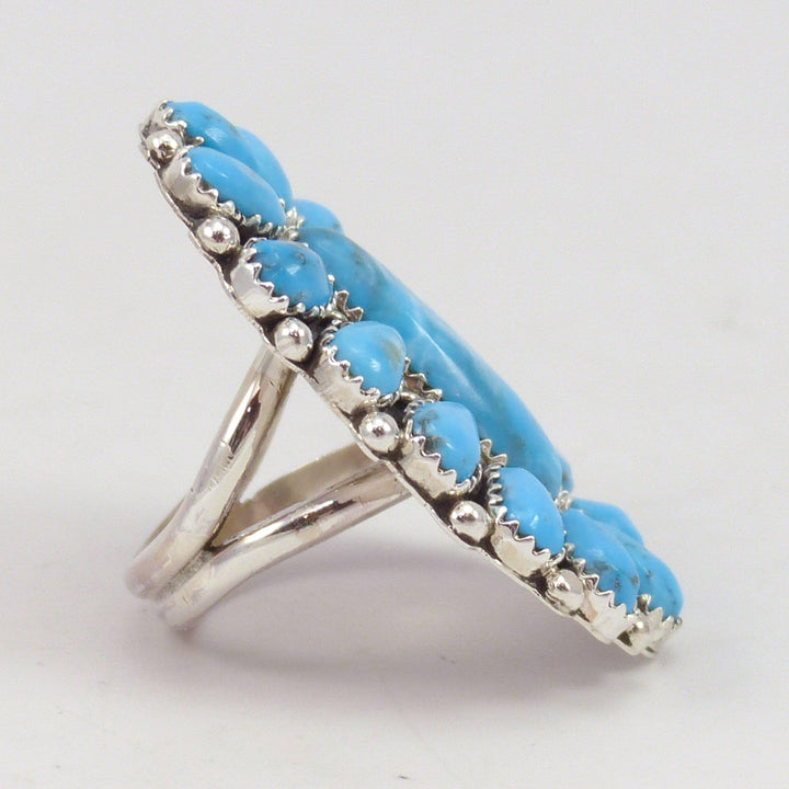Turquoise Cluster Ring by Fannie Begay - Garland's