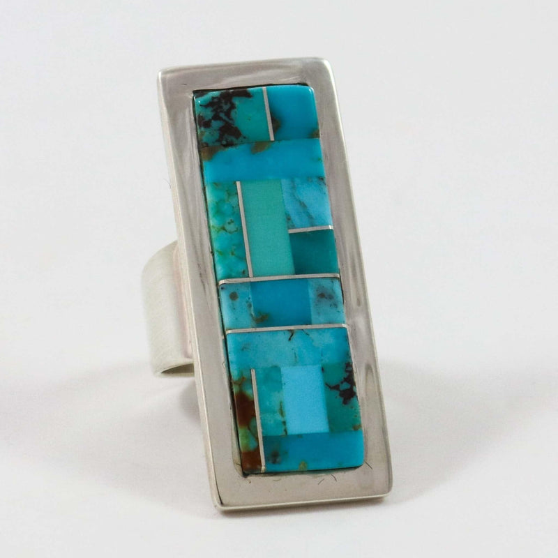 Turquoise Inlay Ring by Tommy Jackson - Garland&