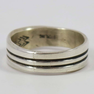 Stamped Silver Ring by Waddie Crazyhorse - Garland's