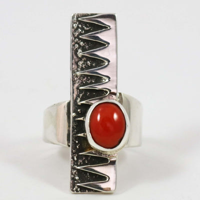 Coral Overlay Ring by Tommy Jackson - Garland's