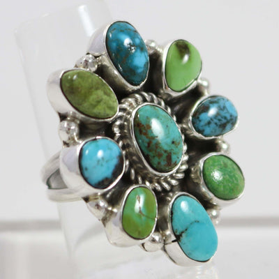 Turquoise Cluster Ring by Clarissa and Vernon Hale - Garland's