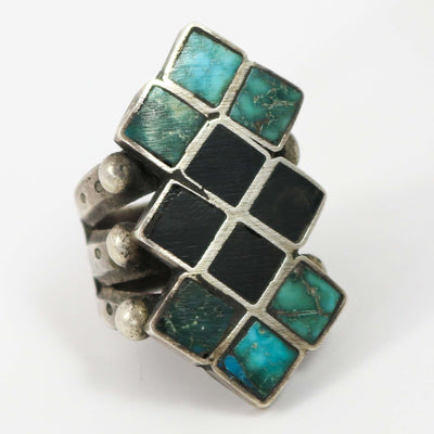 Turquoise and Jet Ring by Jock Favour - Garland's