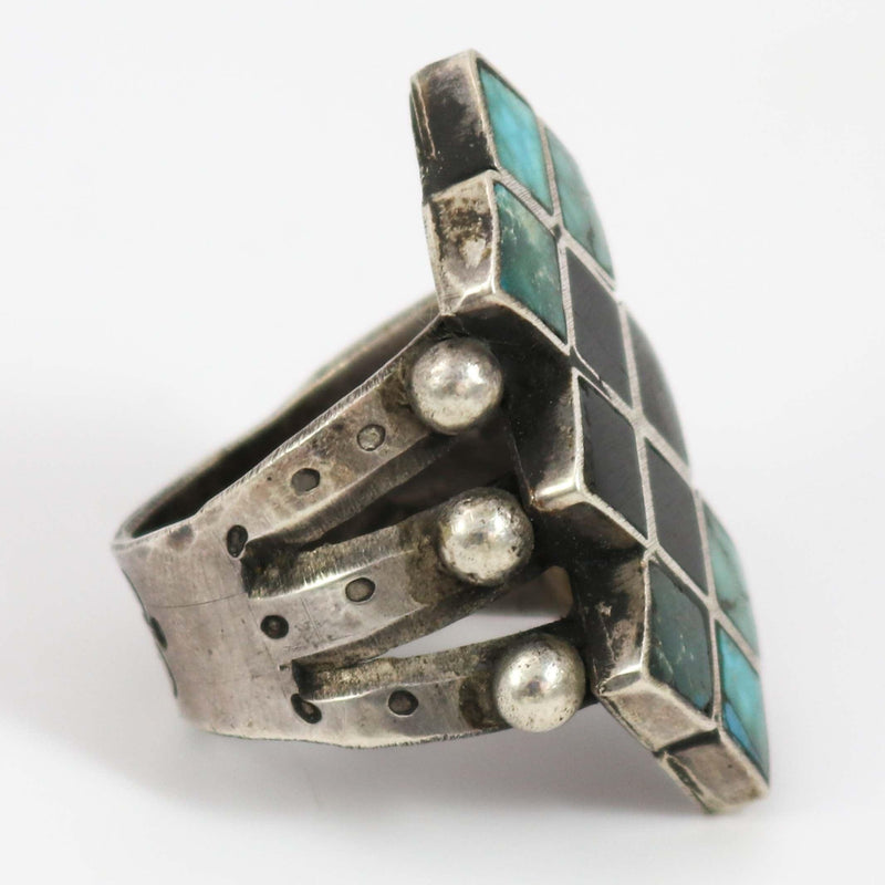 Turquoise and Jet Ring by Jock Favour - Garland&