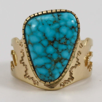 Lone Mountain Turquoise Ring by Dina Huntinghorse - Garland's