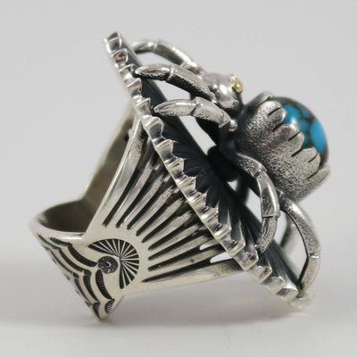 Egyptian Turquoise Spider Ring by Curtis Pete - Garland's