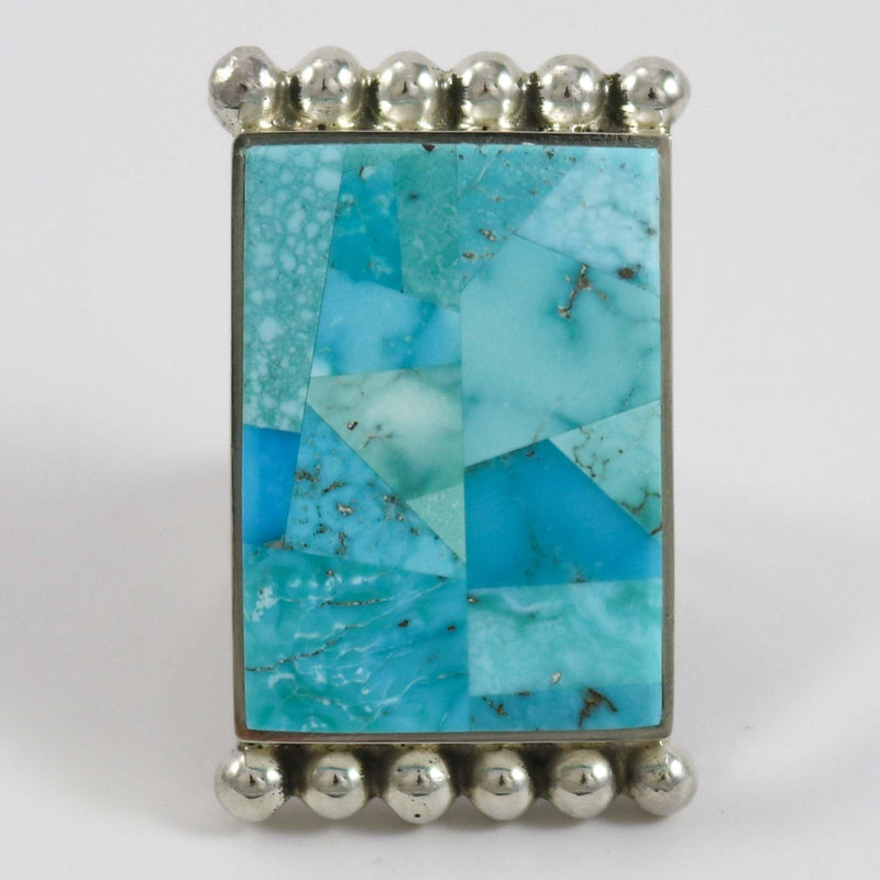 Turquoise Inlay Ring by Bryon Yellowhorse - Garland&