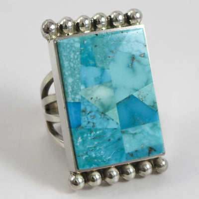 Turquoise Inlay Ring by Bryon Yellowhorse - Garland's