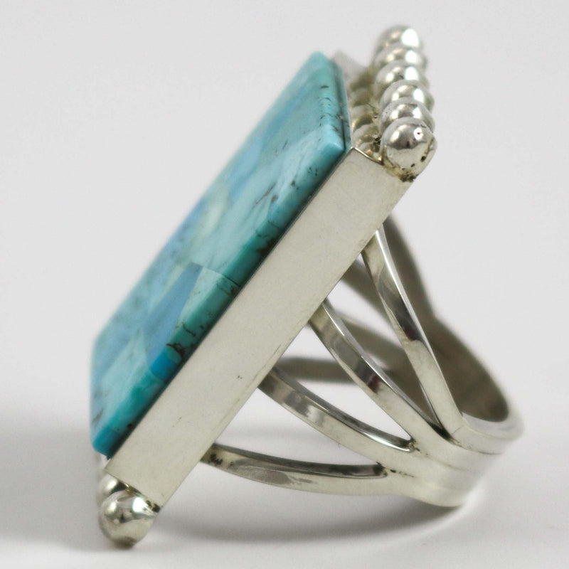 Turquoise Inlay Ring by Bryon Yellowhorse - Garland&