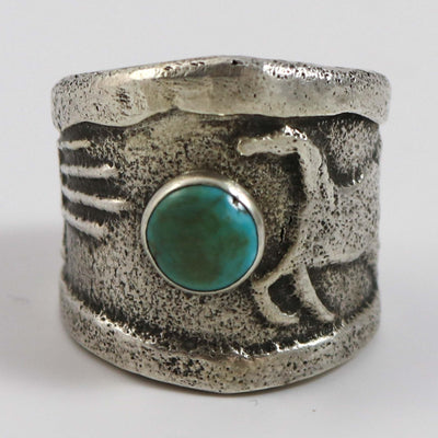 Turquoise Horse Ring by Anthony Lovato - Garland's