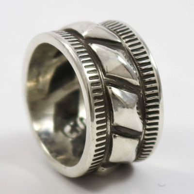 Stamped Silver Ring by Cody Sanderson - Garland's