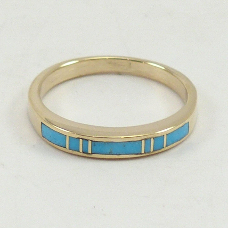 Gold and Turquoise Inlay Ring by Tim Charley - Garland&