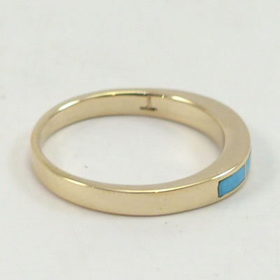 Gold and Turquoise Inlay Ring by Tim Charley - Garland's
