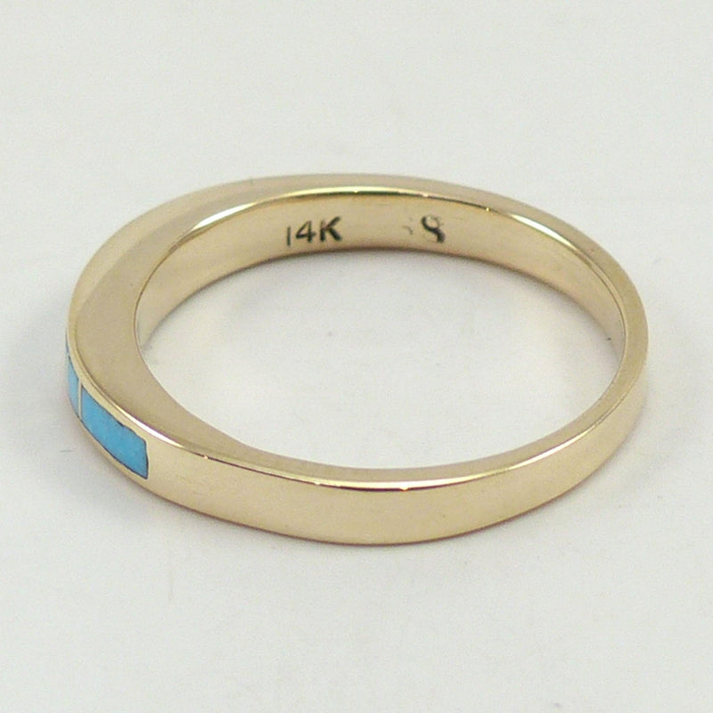 Gold and Turquoise Inlay Ring by Tim Charley - Garland&