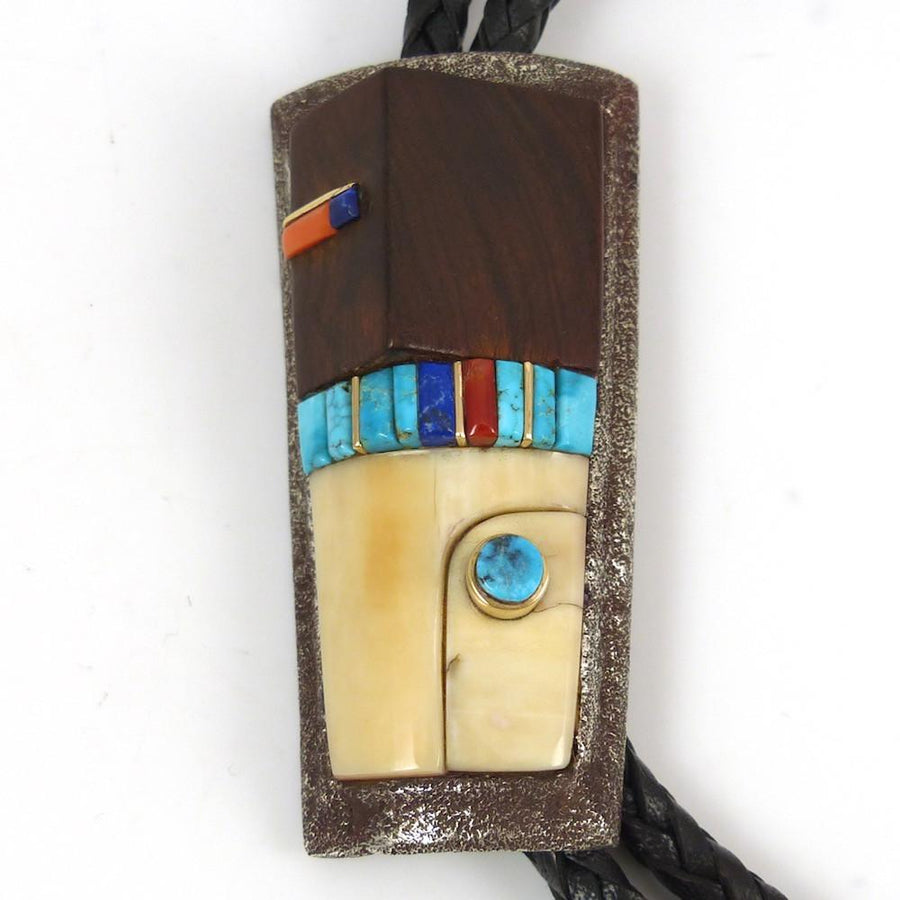 Cobble Inlaid Bola Tie by Wes Willie - Garland's