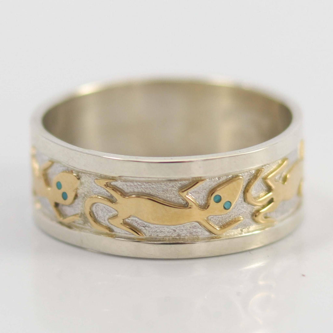 Gold and Silver Lizard Ring by Robert Taylor - Garland's