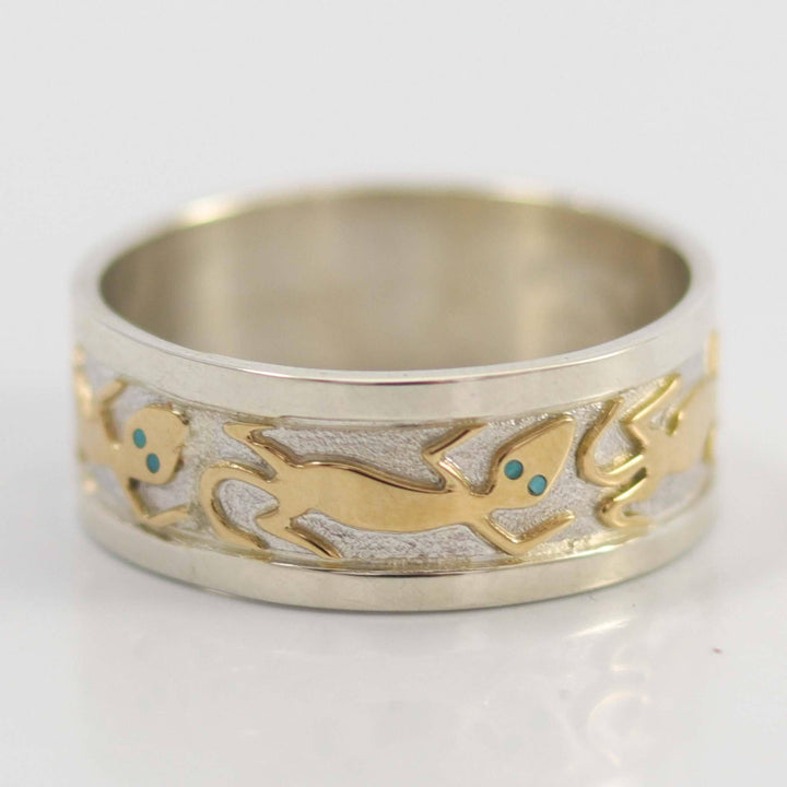 Gold and Silver Lizard Ring by Robert Taylor - Garland's