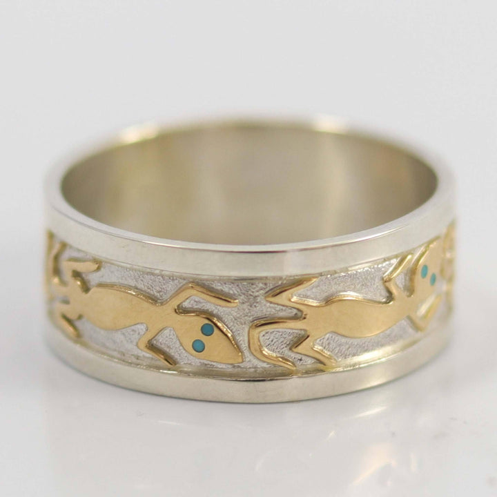 Gold and Silver Lizard Ring by Robert Taylor - Garland's