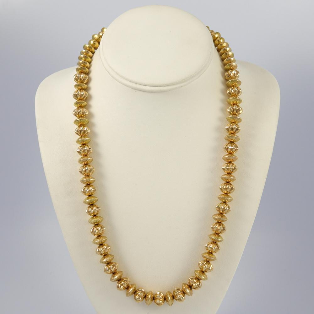 Gold Bead Necklace by Al Joe - Garland's