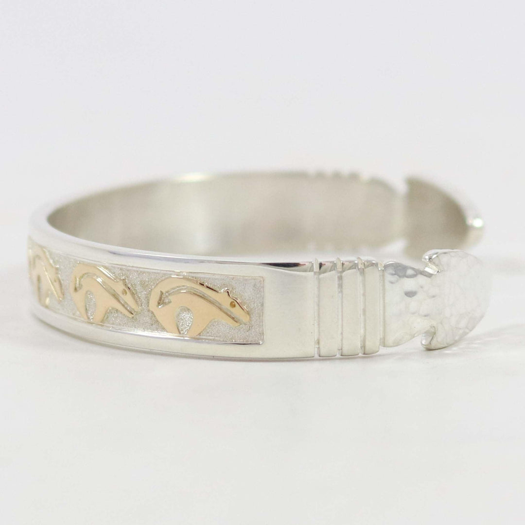 Gold on Silver Bear Cuff by Robert Taylor - Garland's