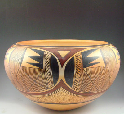 Hopi Bowl with Batwing and Migration Patterns by Jean Sahmie - Garland's