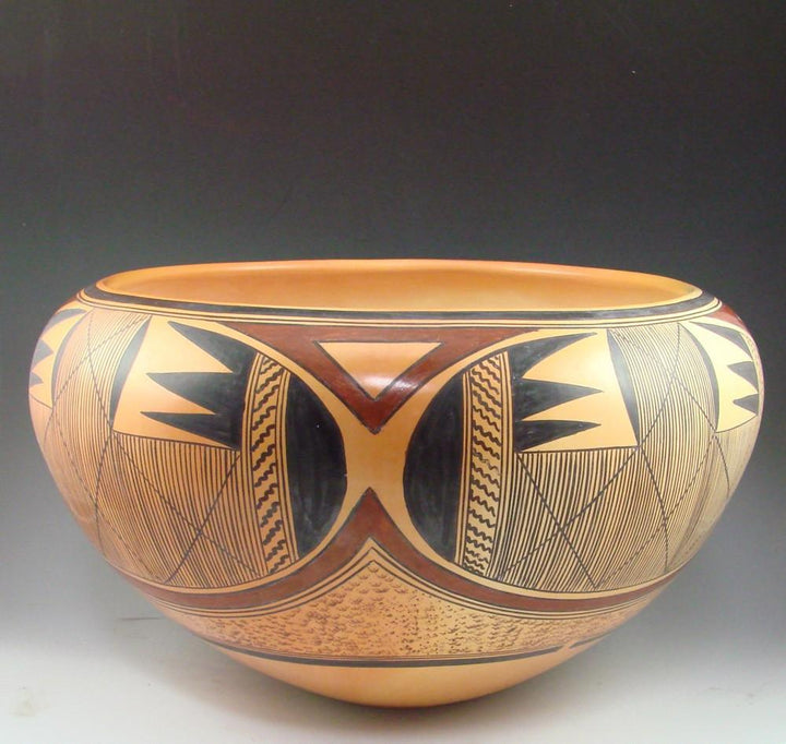 Hopi Bowl with Batwing and Migration Patterns by Jean Sahmie - Garland's