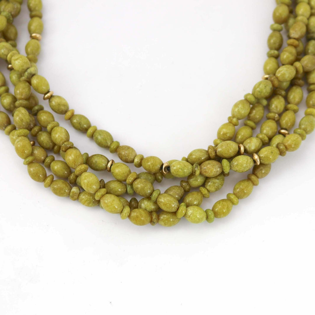 Serpentine and Gold Necklace by Joe and Terry Reano - Garland's
