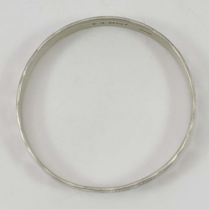 Stamped Silver Bangle by Roland Begay - Garland's