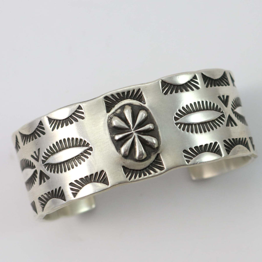 Stamped Silver Cuff by Bryon Yellowhorse - Garland's