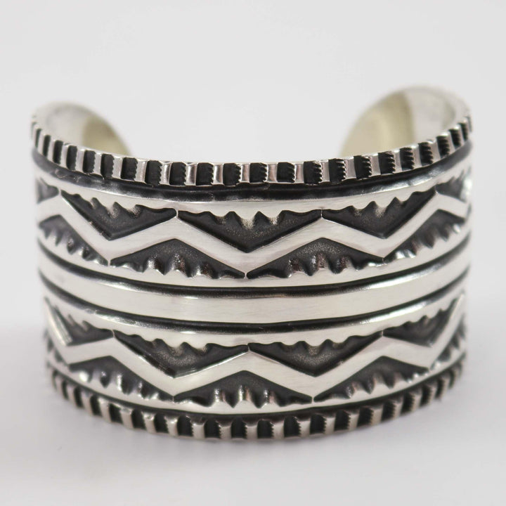 Stamped Silver Cuff by Elvira Bill - Garland's