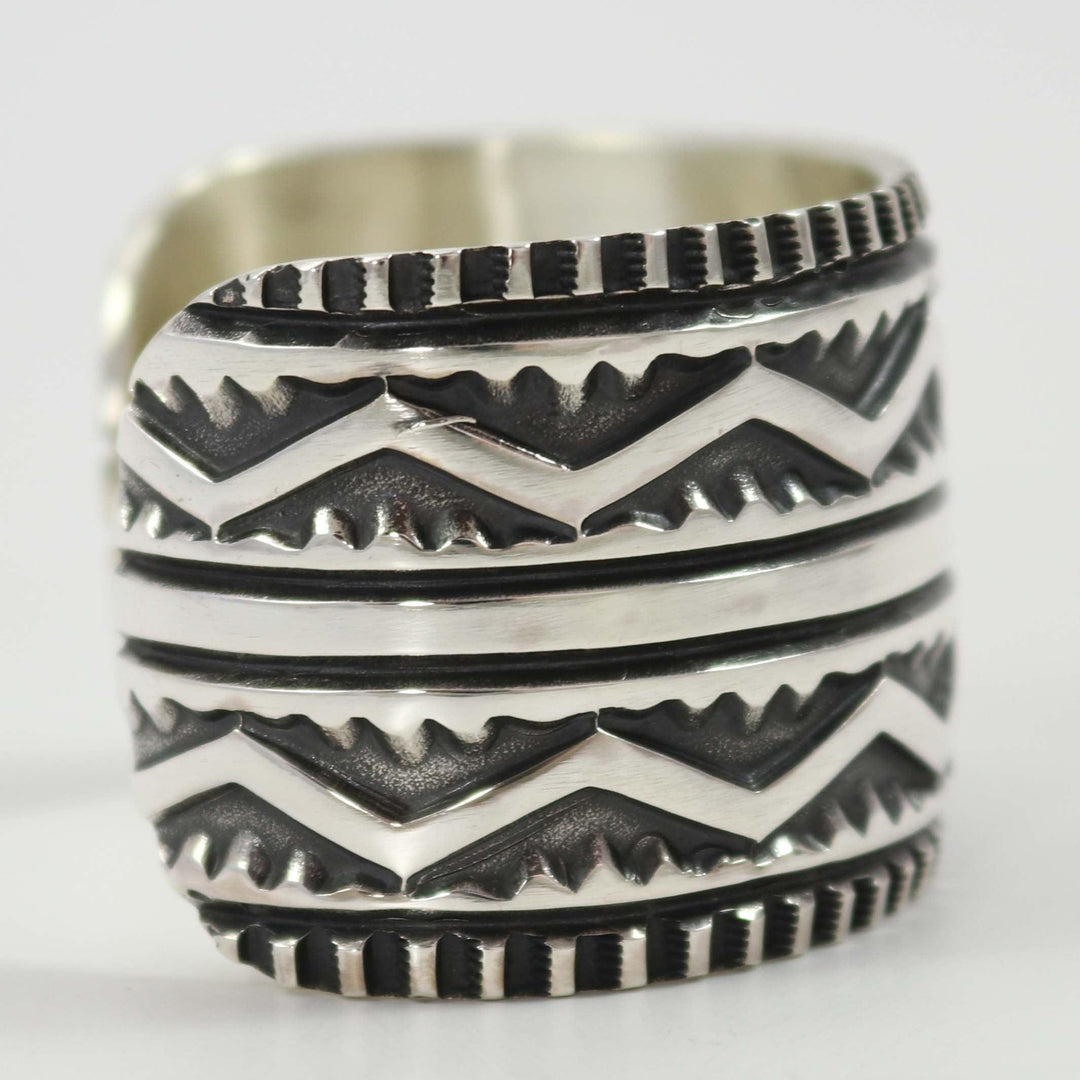 Stamped Silver Cuff by Elvira Bill - Garland's