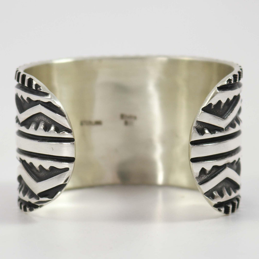 Stamped Silver Cuff by Elvira Bill - Garland's