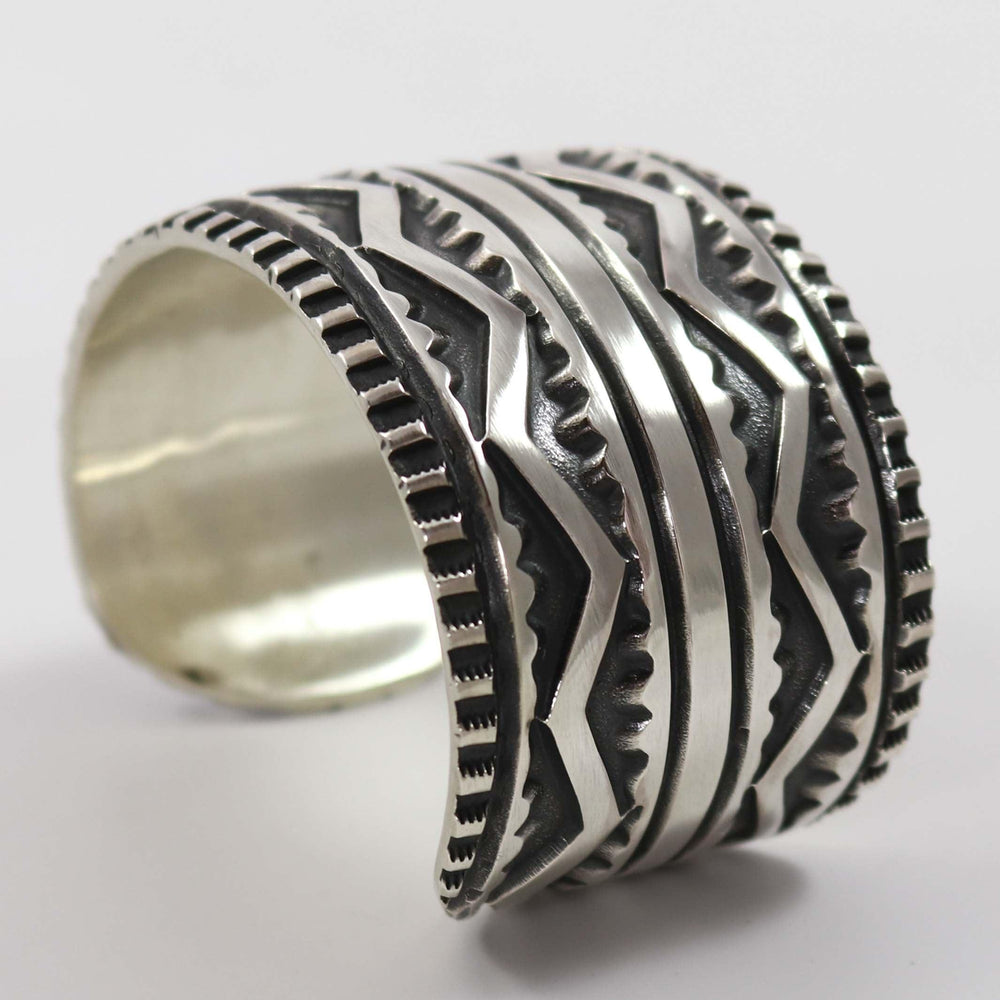 Stamped Silver Cuff by Elvira Bill - Garland's