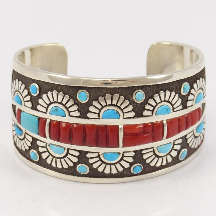 Turquoise and Coral Cuff by Michael Perry - Garland's