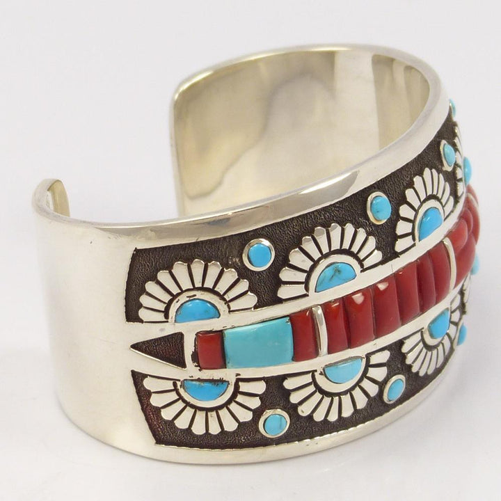 Turquoise and Coral Cuff by Michael Perry - Garland's